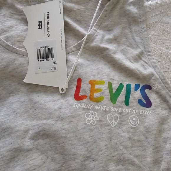 !!!NWT!!! Levi’s Light Gray Equality Tank, Large - Picture 2 of 7